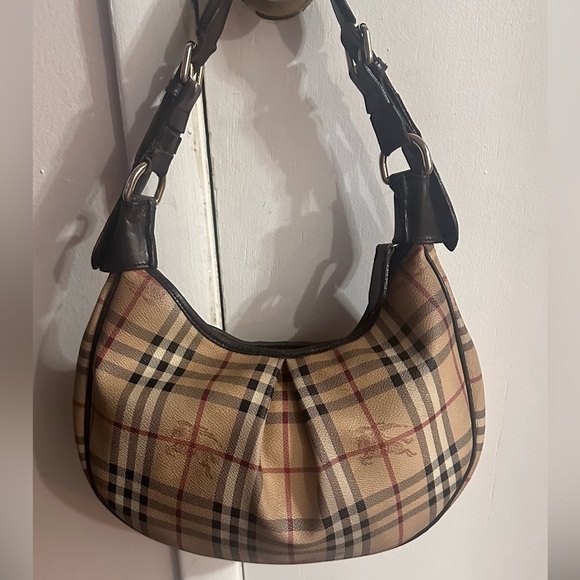 Burberry Brown Haymarket Classic Check Hobo Bag - Picture 3 of 16